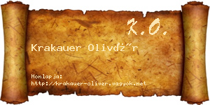 Krakauer Olivér névjegykártya
